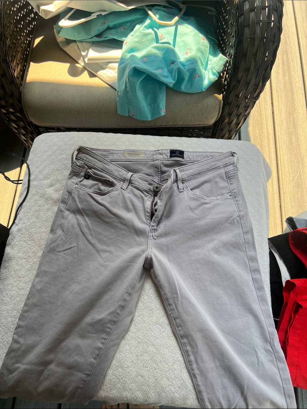 Ag Adriano Goldschmied Straight Leg Gray Jeans